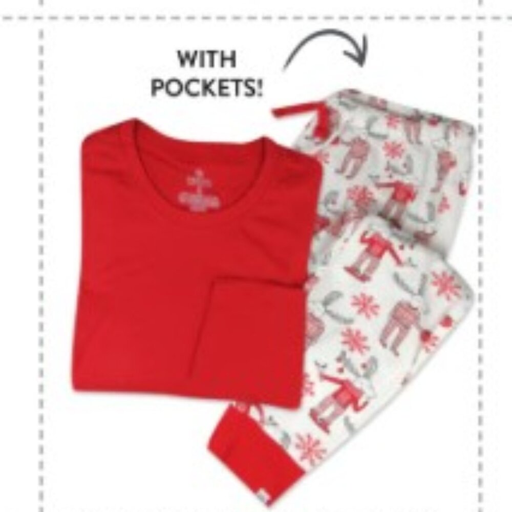 Honest Baby Company Brand Men's XL Christmas Pajama Pants Moose & Mugs Matching